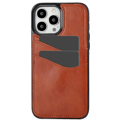 For iPhone 12 / 12 Pro Case Card Holder PU+TPU Phone Shell