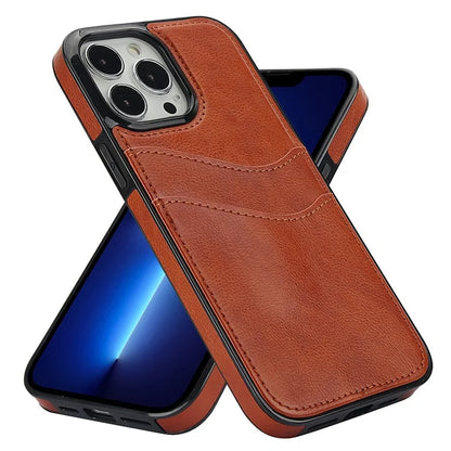 For iPhone 12 / 12 Pro Case Card Holder PU+TPU Phone Shell