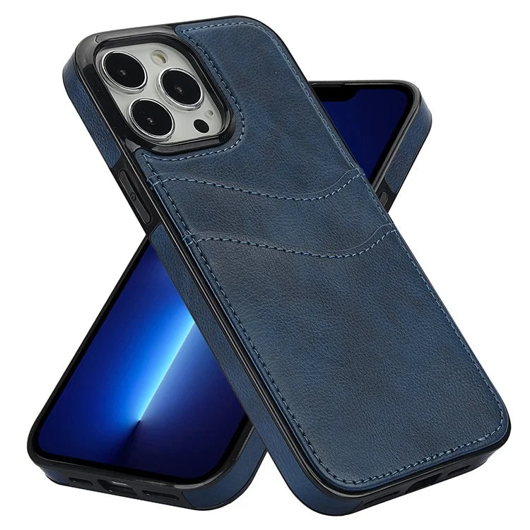 For iPhone 12 / 12 Pro Case Card Holder PU+TPU Phone Shell