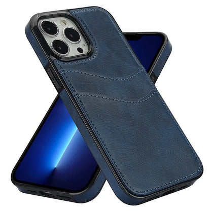 For iPhone 12 / 12 Pro Case Card Holder PU+TPU Phone Shell