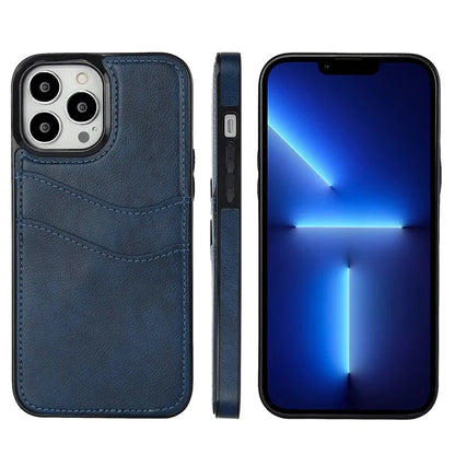 For iPhone 12 / 12 Pro Case Card Holder PU+TPU Phone Shell