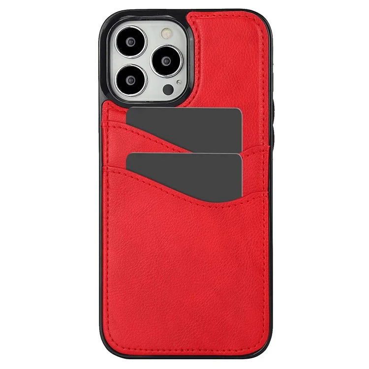 For iPhone 12 / 12 Pro Case Card Holder PU+TPU Phone Shell