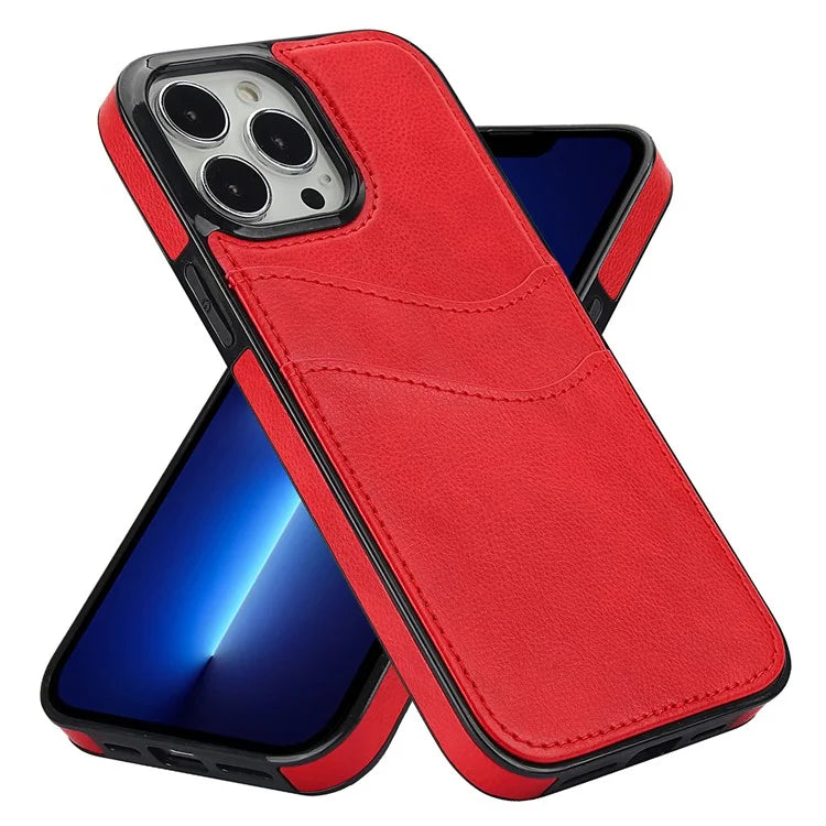 For iPhone 12 / 12 Pro Case Card Holder PU+TPU Phone Shell