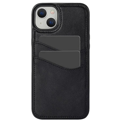 For iPhone 13 / 14 Case Anti-Scratch PU+TPU Card Holder Phone Cover