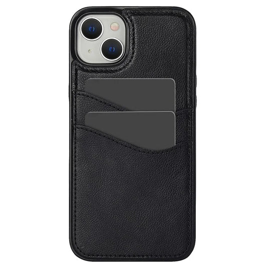 For iPhone 13 / 14 Case Anti-Scratch PU+TPU Card Holder Phone Cover
