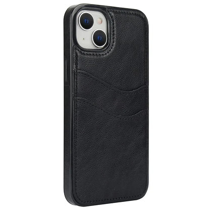For iPhone 13 / 14 Case Anti-Scratch PU+TPU Card Holder Phone Cover