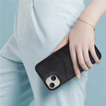 For iPhone 13 / 14 Case Anti-Scratch PU+TPU Card Holder Phone Cover