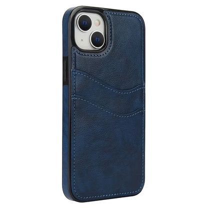 For iPhone 13 / 14 Case Anti-Scratch PU+TPU Card Holder Phone Cover