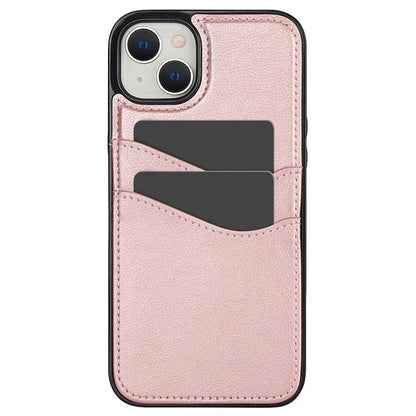 For iPhone 13 / 14 Case Anti-Scratch PU+TPU Card Holder Phone Cover