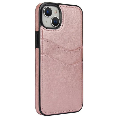 For iPhone 13 / 14 Case Anti-Scratch PU+TPU Card Holder Phone Cover