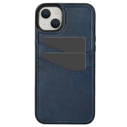 For iPhone 15 Plus / 14 Plus Card Slot Case Shockproof PU+TPU Phone Case