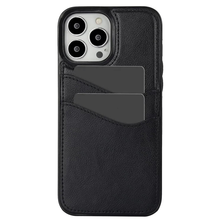 For iPhone 12 Pro Max Case Shockproof PU+TPU Phone Shell with Card Holder