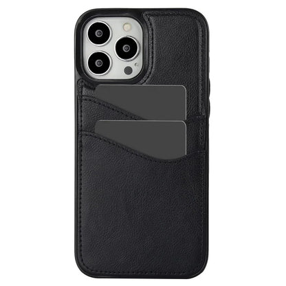 For iPhone 12 Pro Max Case Shockproof PU+TPU Phone Shell with Card Holder