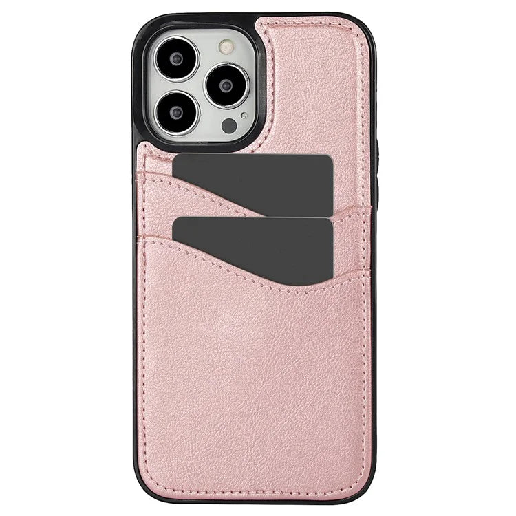 For iPhone 12 Pro Max Case Shockproof PU+TPU Phone Shell with Card Holder
