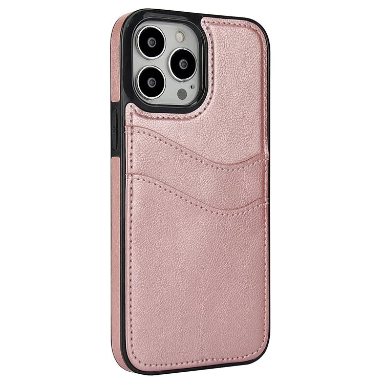 For iPhone 12 Pro Max Case Shockproof PU+TPU Phone Shell with Card Holder