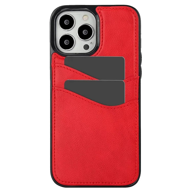 For iPhone 12 Pro Max Case Shockproof PU+TPU Phone Shell with Card Holder