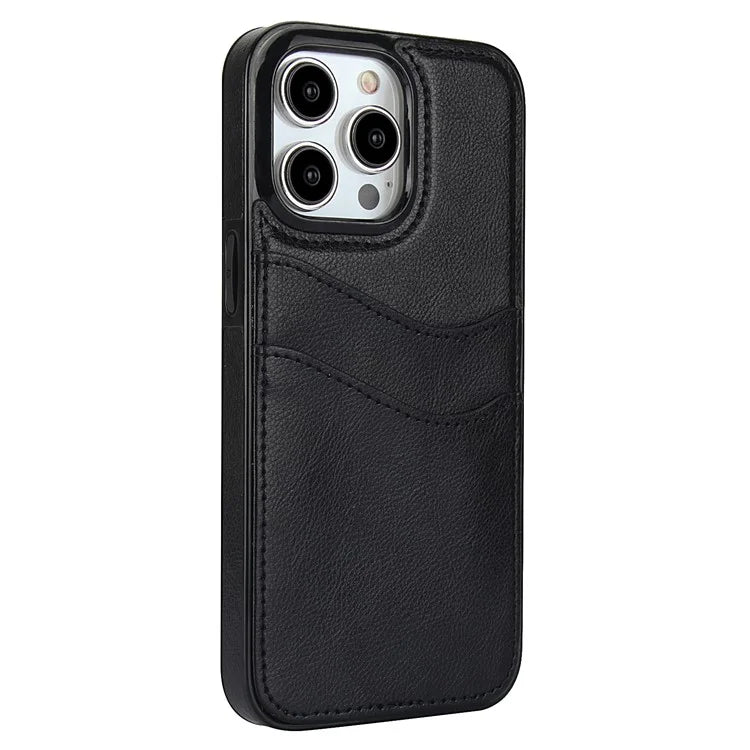 For iPhone 15 Pro Case PU+TPU Phone Shell with Card Slot