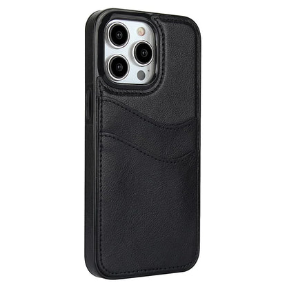 For iPhone 15 Pro Case PU+TPU Phone Shell with Card Slot