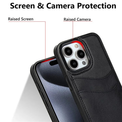 For iPhone 15 Pro Case PU+TPU Phone Shell with Card Slot