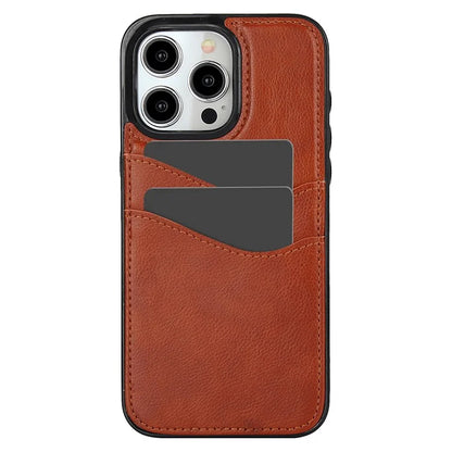 For iPhone 15 Pro Case PU+TPU Phone Shell with Card Slot