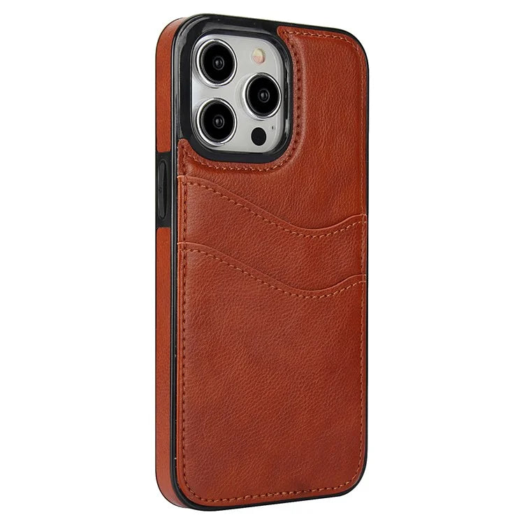 For iPhone 15 Pro Case PU+TPU Phone Shell with Card Slot