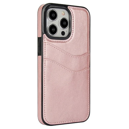 For iPhone 15 Pro Case PU+TPU Phone Shell with Card Slot