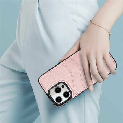 For iPhone 15 Pro Case PU+TPU Phone Shell with Card Slot