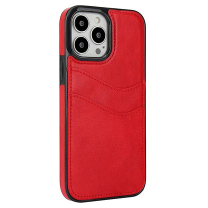 For iPhone 13 Pro Shockproof Case Card Holder PU+TPU Phone Case