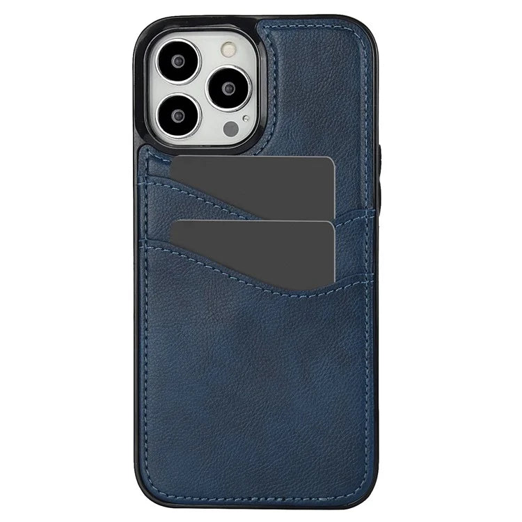 For iPhone 13 Pro Shockproof Case Card Holder PU+TPU Phone Case