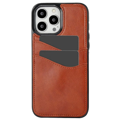 For iPhone 13 Pro Shockproof Case Card Holder PU+TPU Phone Case