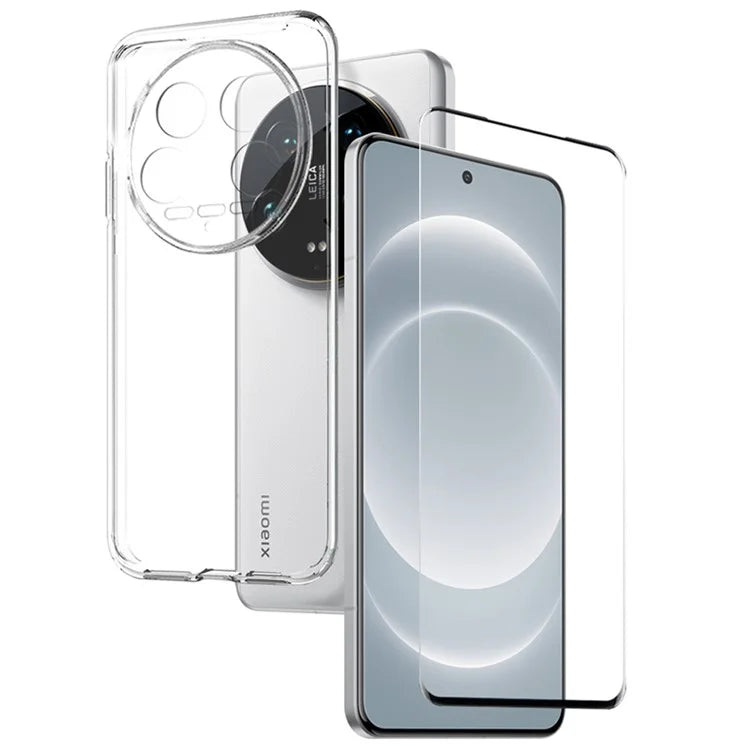 NORTHJO For Xiaomi 14 Ultra Phone Case Drop-proof TPU Cover with 3D Curved Tempered Glass Film