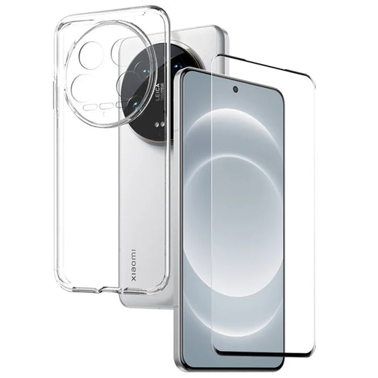 NORTHJO For Xiaomi 14 Ultra Phone Case Drop-proof TPU Cover with 3D Curved Tempered Glass Film