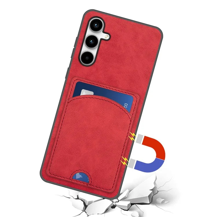 For Samsung Galaxy A55 5G Case Card Slot PU+PC+TPU Kickstand Phone Cover