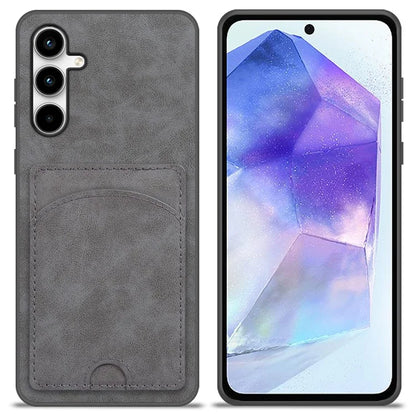 For Samsung Galaxy A55 5G Case Card Slot PU+PC+TPU Kickstand Phone Cover