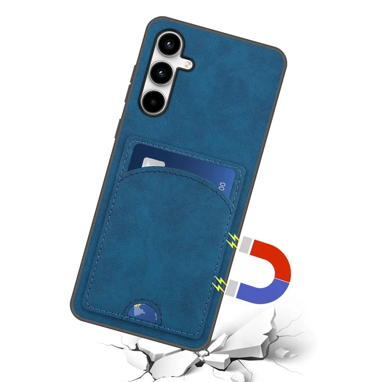 For Samsung Galaxy A55 5G Case Card Slot PU+PC+TPU Kickstand Phone Cover