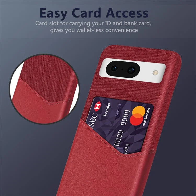 For Google Pixel 8a Phone Case with Card Slot PU Leather+PC Back Cover