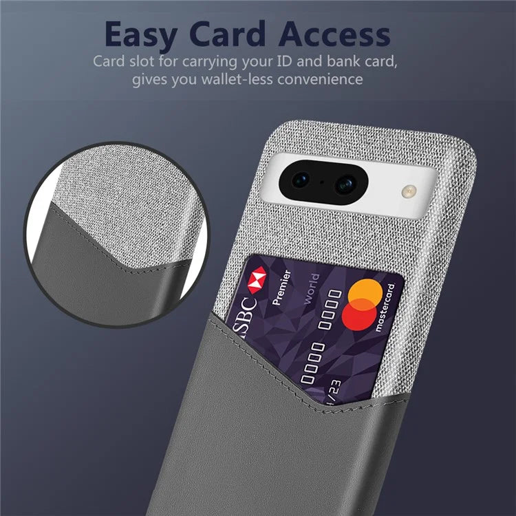 For Google Pixel 8a Phone Case with Card Slot PU Leather+PC Back Cover