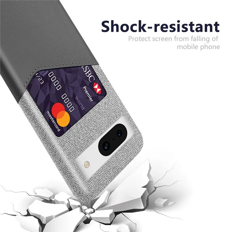 For Google Pixel 8a Phone Case with Card Slot PU Leather+PC Back Cover