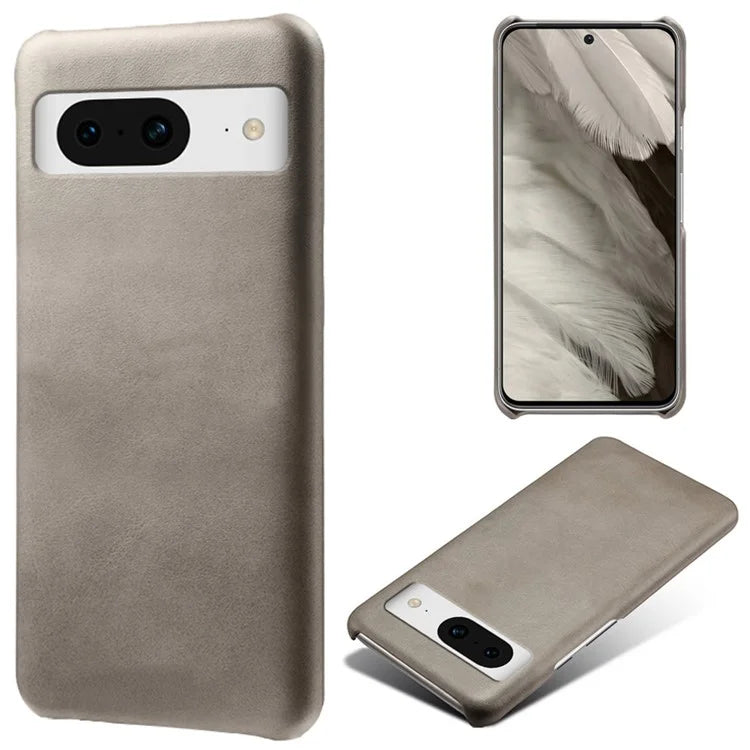For Google Pixel 8 Phone Case Calf Texture PU Leather Coated PC Back Cover