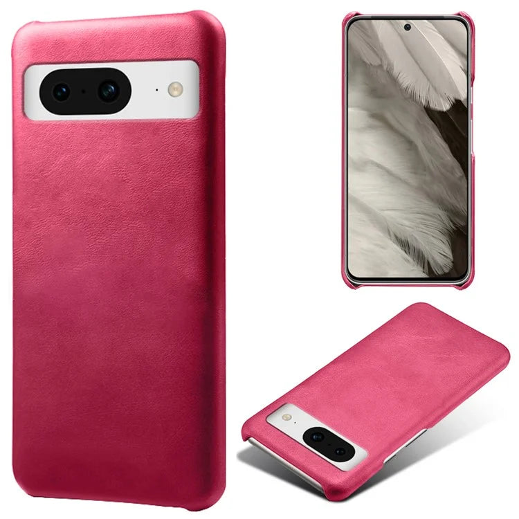 For Google Pixel 8 Phone Case Calf Texture PU Leather Coated PC Back Cover