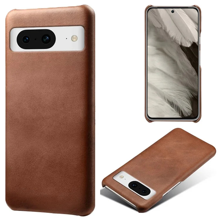 For Google Pixel 8 Phone Case Calf Texture PU Leather Coated PC Back Cover