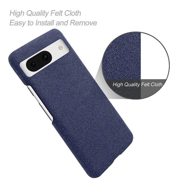 For Google Pixel 8a Case Fabric Cloth+PC Solid Color Design Back Phone Cover