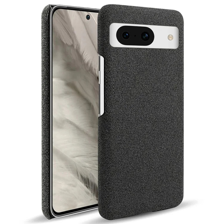 For Google Pixel 8a Case Fabric Cloth+PC Solid Color Design Back Phone Cover