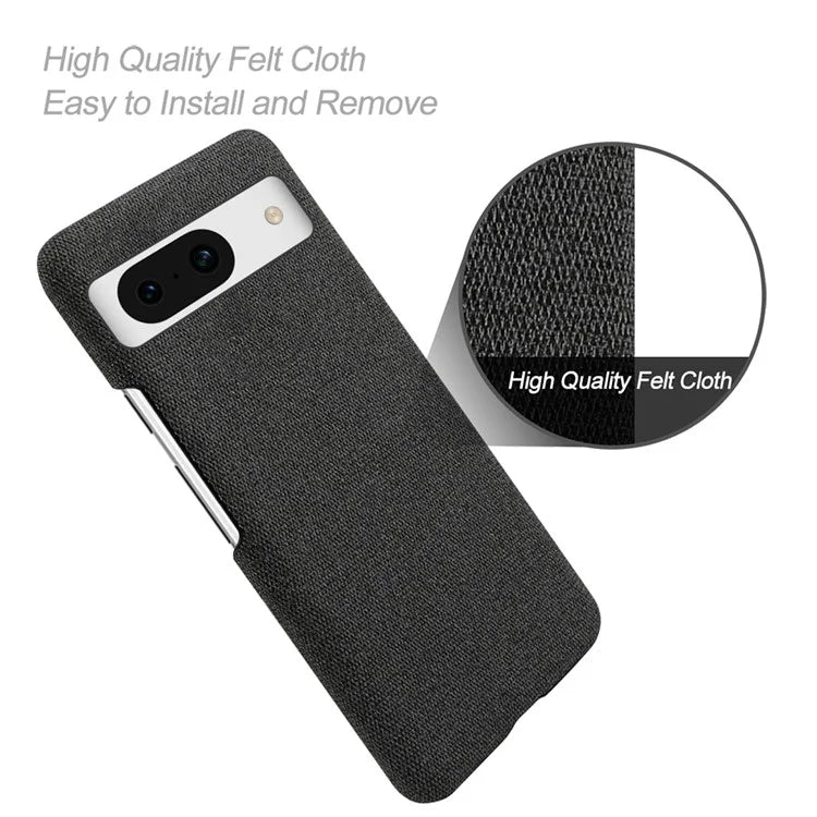 For Google Pixel 8a Case Fabric Cloth+PC Solid Color Design Back Phone Cover