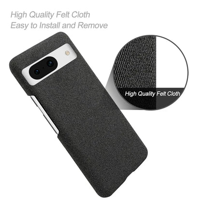 For Google Pixel 8a Case Fabric Cloth+PC Solid Color Design Back Phone Cover