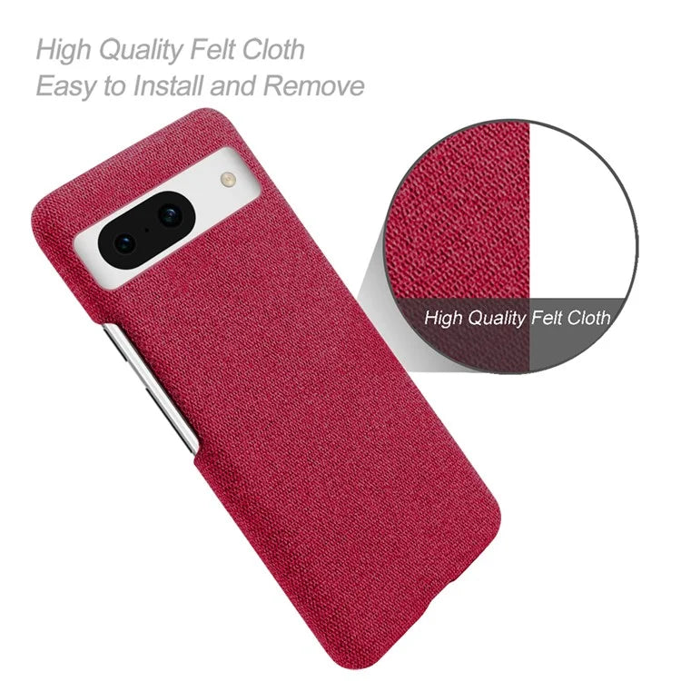 For Google Pixel 8a Case Fabric Cloth+PC Solid Color Design Back Phone Cover