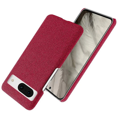 For Google Pixel 8a Case Fabric Cloth+PC Solid Color Design Back Phone Cover
