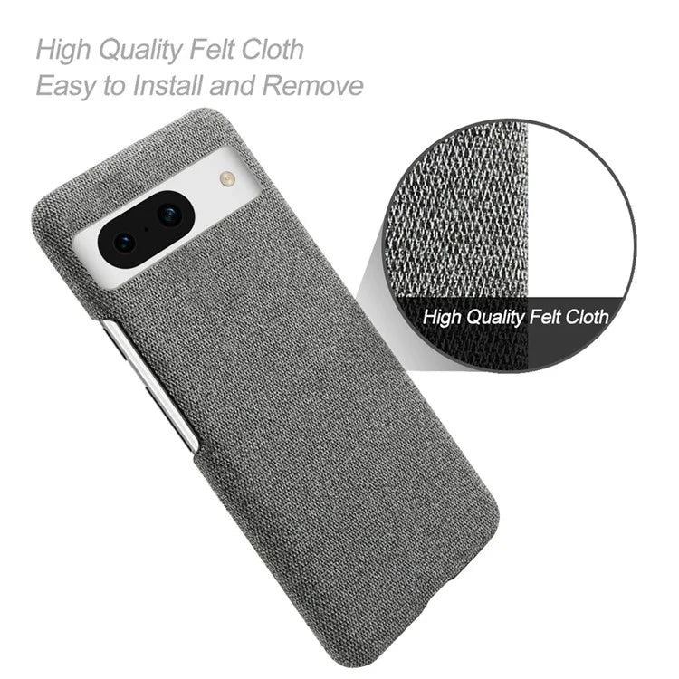 For Google Pixel 8a Case Fabric Cloth+PC Solid Color Design Back Phone Cover