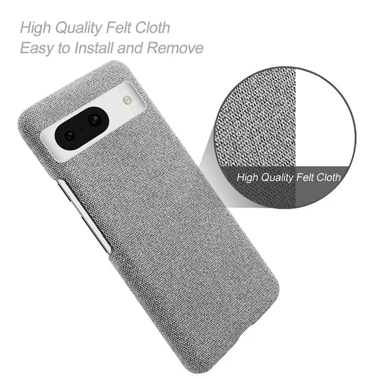 For Google Pixel 8a Case Fabric Cloth+PC Solid Color Design Back Phone Cover