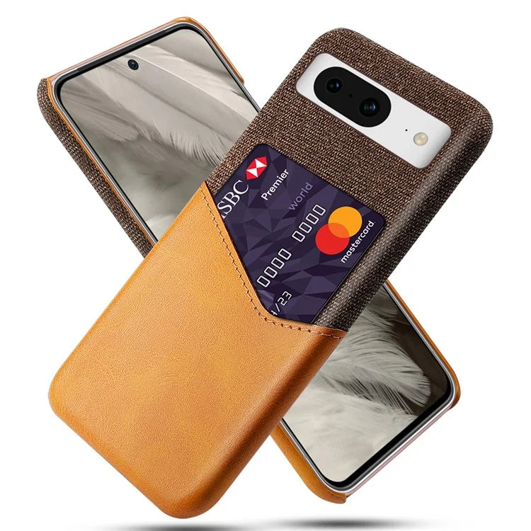 For Google Pixel 8 Case Card Holder Cloth Texture Leather+PC Phone Cover